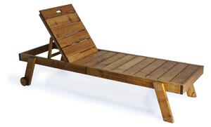 Lettino prendisole regolabile in 4 posizioni in legno di Frassino Dionisio 206x73x93 cm colore telaio teak