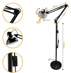Lampada da terra 1xE27/40W/230V nera