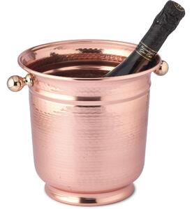 Secchiello Porta ghiaccio in Rame Lucido Martellato � 20xh 21 cm prodotto artigianalmente In Italia