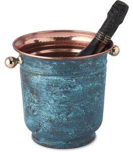 Secchiello Porta ghiaccio in Rame Verde Pompei � 20xh 21 cm prodotto artigianalmente In Italia