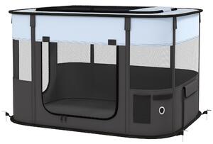 PawHut Box per Animali con 7 Finestre, 3 Porte e 2 Borse Portaoggetti, in Poliestere e Acciaio, 84x64x53 cm|Aosom