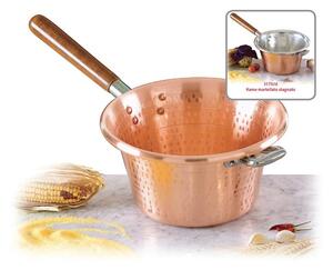 Paiolo per polenta � 20 cm realizzato in rame massiccio liscio. rame interno esterno Linea Traditional