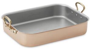 Rostiera Rettangolare senza Coperchio 40x30xh10 cm in rame massiccio 5 mm linea Luxury Line