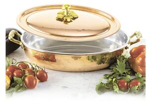 Tegame Ovale con coperchio 27x20 in rame massiccio 5 mm linea Michaels Range