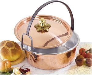 Casseruola Tipica Manico Arco diametro 34 cm in rame massiccio 5 mm linea Michaels Range