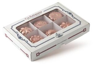 Stampo per dolci geometrici set 6 pezzi in rame martellato �8xh3 cm in confezione