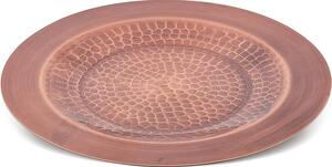 Sottopiatto in rame imbrunito martellato con bordo finale liscio � 28 cm realizzato a mano In Italia finitura rame imbrunito