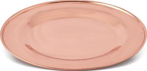 Sottopiatto in rame lucido martellato con bordo finale � 28 cm realizzato a mano In Italia