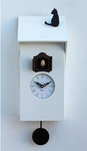 Orologio con cuc� VICENZA Giallo 17x12xh37 cm cassa e tetto in MDF Laccato bianco e tetto BIANCO