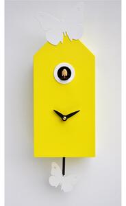 Orologio con Cuc� da parete Farfalline 26x10xh12 cm cassa in MDF laccato , farfalline in metallo posizionabili con magnete Colore
