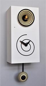 Orologio Cuc� da parete Spirale 13x12xh25 cm cassa in metallo MDF laccata bianco ral 9010