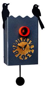 Orologio con cuc� DUETTO 14x13xh28 cassa in metallo laccata nero grafite