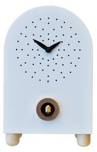 Orologio con cuc� Da appoggio Marconi 17x11xh27 con particolari in legno di acero colore bianco