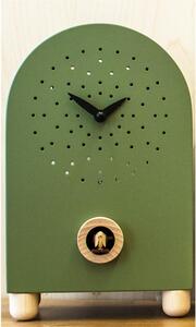 Orologio con cuc� Da appoggio Marconi 17x11xh27 con particolari in legno di acero colore verde