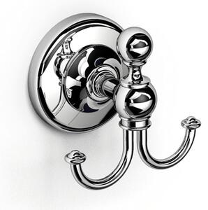 Appendiabito Doppio BRITISH 6.0x8.0xh8.00 cm Stile Inglese Classico primo Novecento in acciaio inox lucido