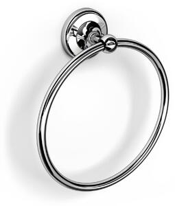 Porta salviette Anello in acciaio lucido BRITISH 19,5x6xh21,5 cm Stile Inglese Classico primo Novecento finitura inox lucido
