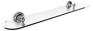 Mensola doccia bagno BRITISH 60x13,5xh 6,15cm -ripiano in vetro temperato inox satinato Fissaggio viti e stop Stile Inglese Classico primo Novecento