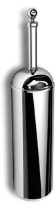 Portaspazzolino da appoggio o appeso da muro in Acciaio inox BRITISH 8,x8xh36,8 cm Stile Inglese Classico primo Novecento colore inox lucido