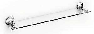 Mensola doccia bagno Grand Hotel 60x10,5xh4,10 cm -ripiano in vetro acidato inox satinato Fissaggio viti e stop