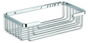 Porta Spugna, mensola doccia in filo di acciaio inox rettangolare h6x13x25 CM Completo di stop per il montaggio