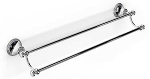 Porta Salviette Doppio in cromo lucido Liberty Dimensioni 56,5x15x h11,5 cm finitura inox lucido