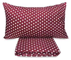 COPRIPIUMINO in Microfibra POIS BORDEAUX SINGOLO 1 PIAZZA CM. 155X200