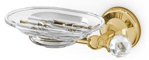 Portasapone sospeso Linea MADRAS ORIENTE 14x12,5xh11 cm Oro Lucido e Swarovski trasparente cristallino Made in Italy