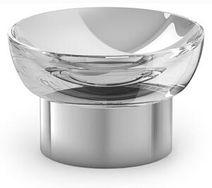 Portasapone da Appoggio LAPIANA Dimensioni 13x13xh8,4 cm in acciaio inox lucido e vetro