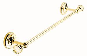 Porta Salviette CM.60 Linea MADRAS ORIENTE 59,5x9xh6 cm oro lucido e Swarovski trasparente cristallino