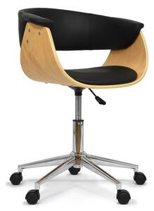 Elegante sedia da ufficio in legno rifinita con pelle Denver Contract Point