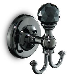 Appendino Linea MADRAS ORIENTE 7x6,5xh9 cm CROMO Nero Lucido e Swarovski