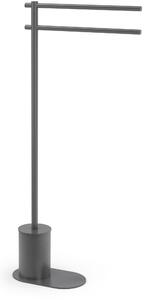 Piantana portasalviette doppio snodabile 41,3x14xh85,3 cm anima in ottone design minimale verniciato nero opaco