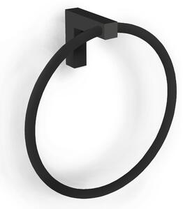 Porta Salviette ANELLO XONY in acciaio inox 304 linea XONY dimensioni 19,3x7xh19,3 cm finitura nero opaco made in italy