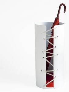 Portaombrelli in Alluminio NODO SAVOIA Dimensioni �31xh 65 cm cm - peso 4 kg colore bianco con spugna Arancio