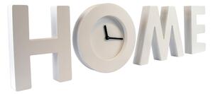 Orologio da parete in legno HOME disegnato DA GERARDO MARI 22xh82 cm Le lettere si possono fissare alla parete componendole liberamente , Bianco