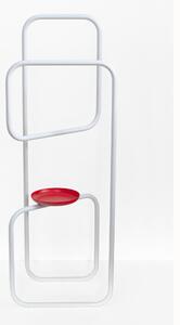 Servomuto tubo di in metallo in metallo con vaschetta vuota tasche dimensioni 42x27xh 118 cm peso 7 kg colore bianco/Rosso