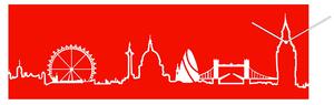 Orologio da parete Skyline Londra Rosso