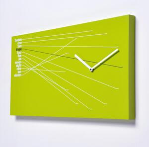 Orologio da parete Timeline in Legno verniciato 66x5xh35cm Verde