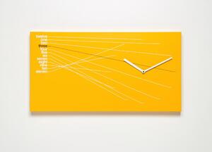 Orologio da parete Timeline in Legno verniciato 66x5xh35cm Arancio