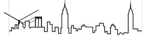Orologio da parete Skyline in legno 79xh25 cm New York