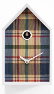 Orologio Cucu TARTAN 15x12xh24 cm cassa in legno Bianca e Tessuto