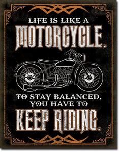 Targa in metallo Life is Life - Motorcycle