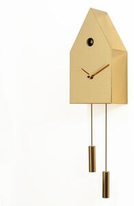 Orologio a Pendolo Cucu 24k 14x9xh54cm lamiera di metallo in Oro