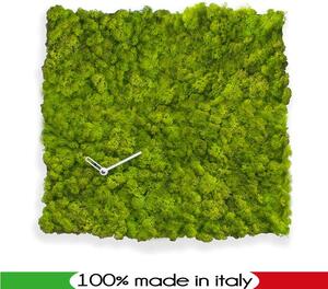 Orologio Clock Circle 40x40 coperto da muschio verde profilo