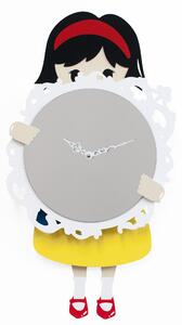 Orologio da parete in legno Biancaneve 27x6xh55 cm cassa in legno Bianca colore Verde