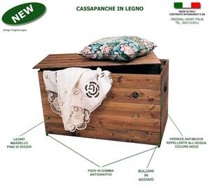 Cassapanca Baule in legno 60x45xh45 cm spessore fondo e laterale legno massello 1 centimetro