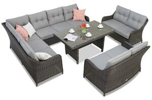 Un set da giardino con angolo Toledo Comida 9 antracite Garden Point