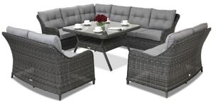 Mobili da giardino in technorattan Toledo Comida 9 Angular Garden Point antracite