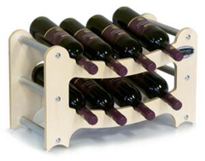 Cantinetta Portabottiglie Sovrapponibile in legno Gradino contenuto 8 bottiglie Acero