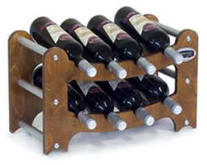 Cantinetta Portabottiglie Sovrapponibile in legno Gradino Contenuto 8 bottiglie Noce